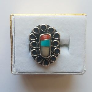 Turquoise/Coral Ring